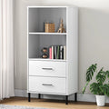 Pine Wood Bookcase with 2 Storage Drawers P55649