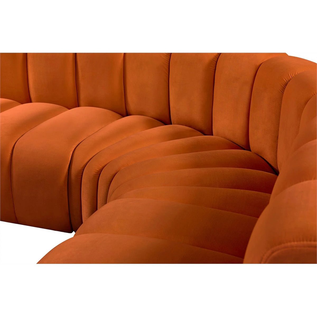 Cognac Velvet Modular Sofa H463