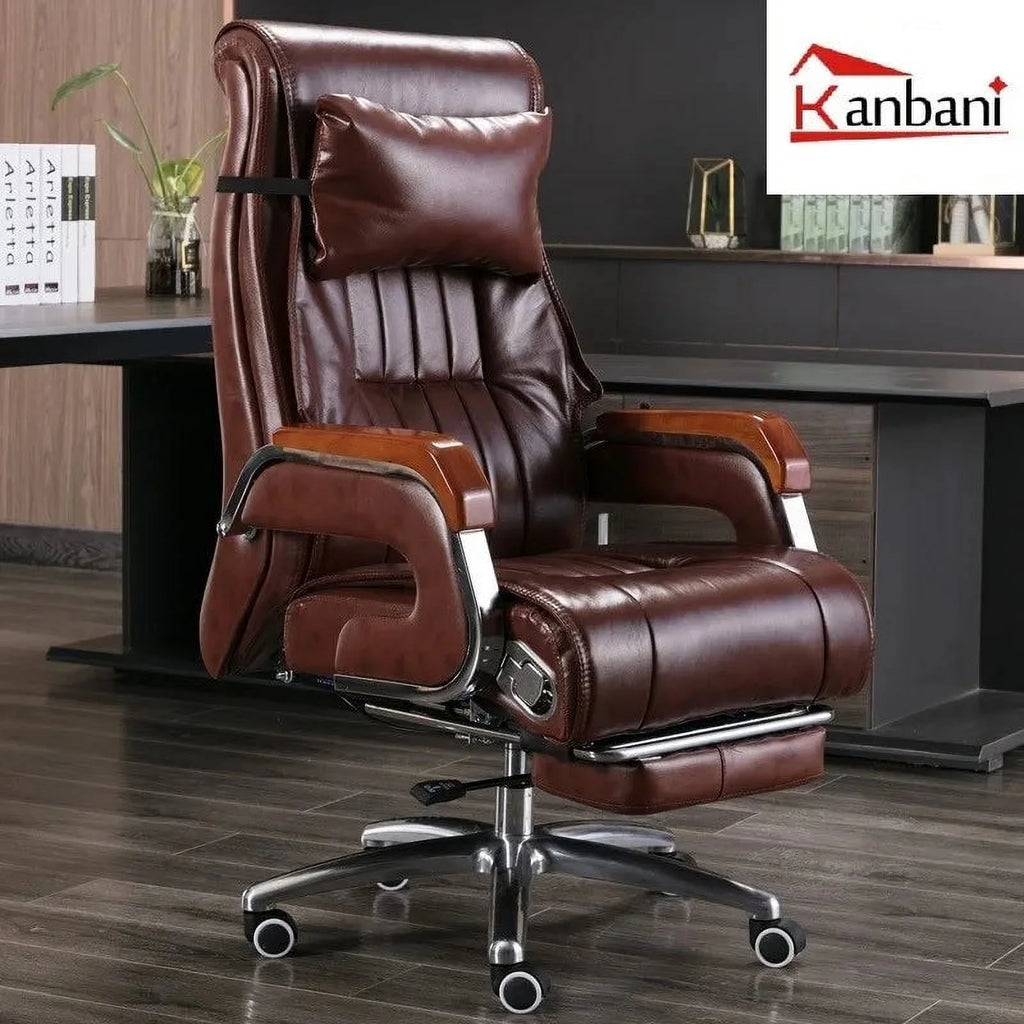 Cowhide Reclining Massage Office Chair Z53123