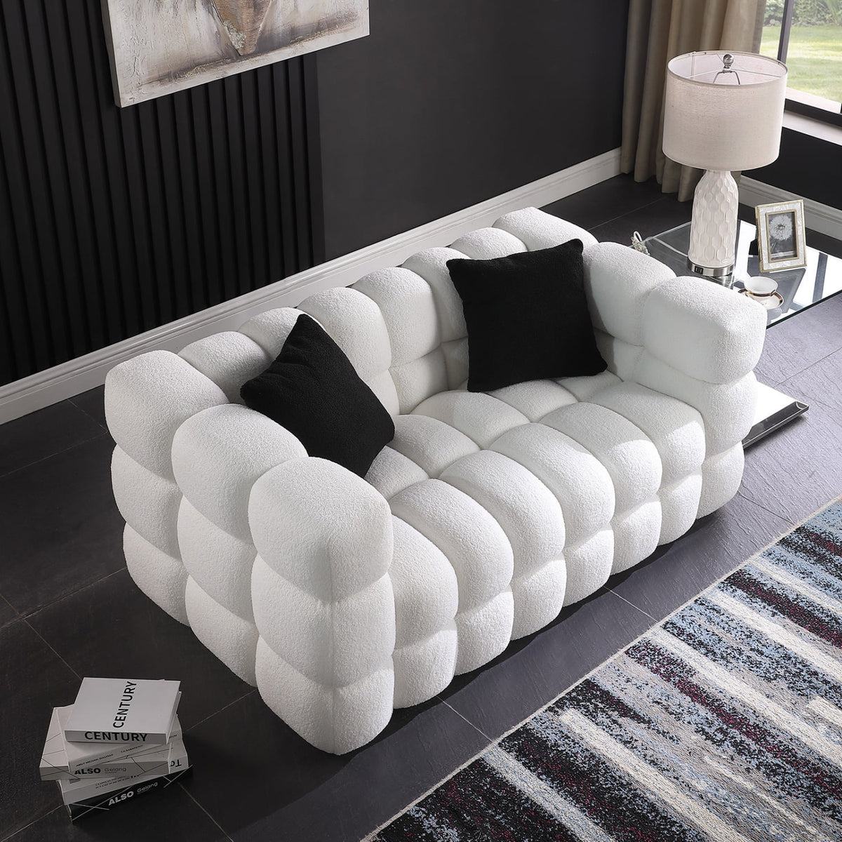 White 3+2 Sofa Set G1328