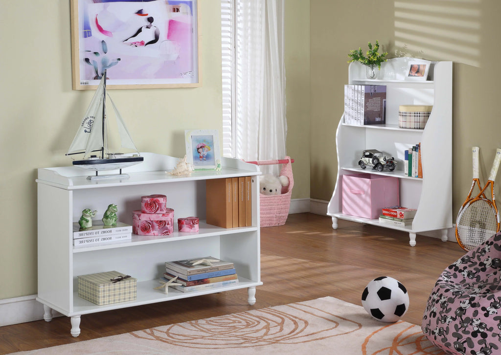 White Wood 3 Tier Kids Bookcase Storage Cabinet R84682