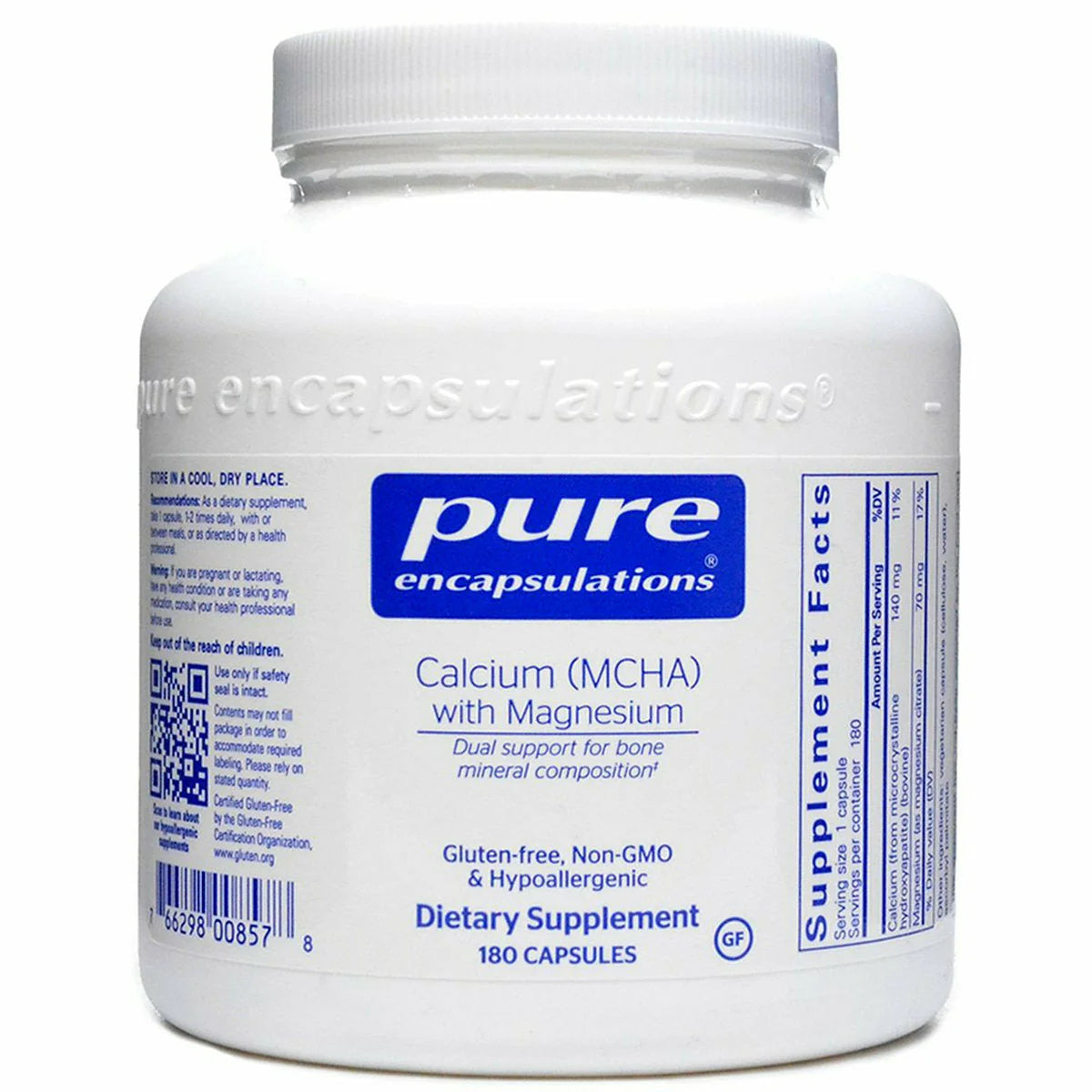 Calcium (MCHA) with Magnesium 180 vcaps K4613