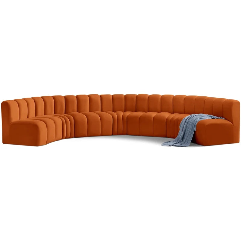 Cognac Velvet Modular Sofa H463