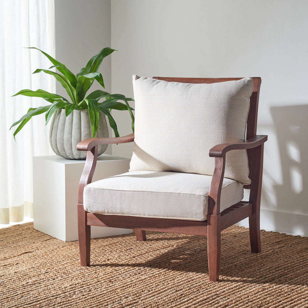 Natural Beige Eucalyptus Wood Accent Chair N34693