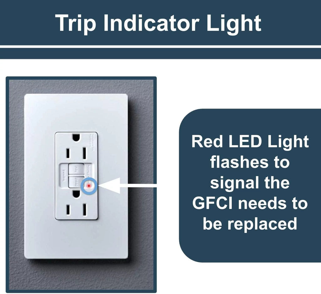 Gray 15 Amp 125 Volt Self-Test GFCI Outlet V80869