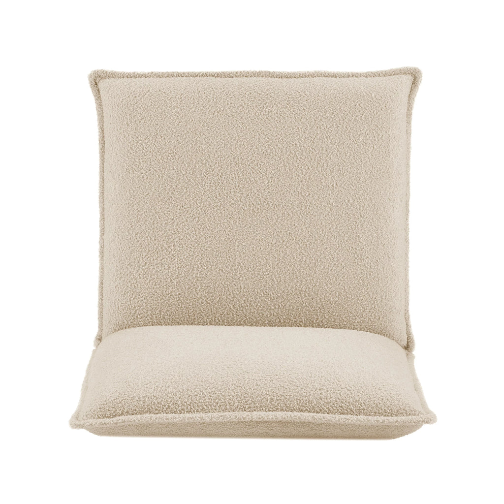 Beige Sherpa Accent Chair with Black Metal Legs X71889