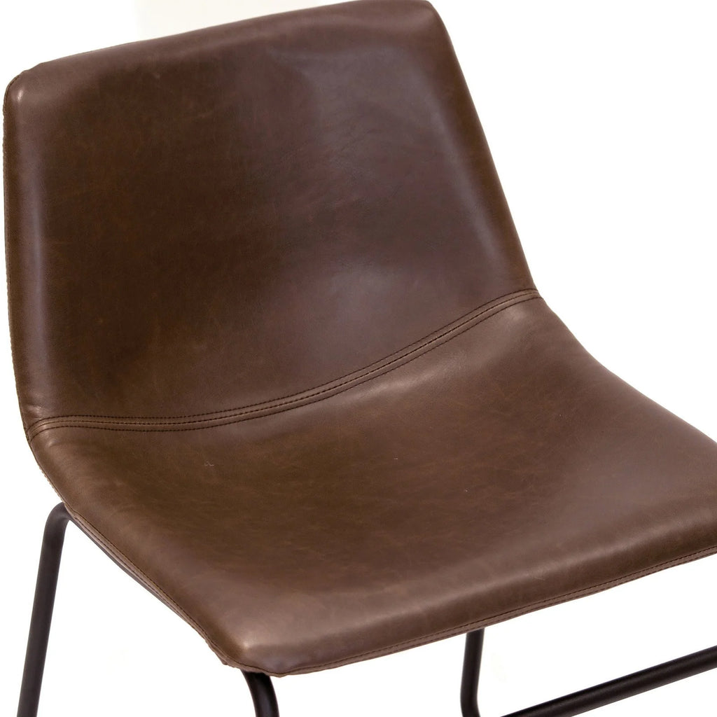 Dark Brown Faux Leather Dining Chairs Set of 2 K75887