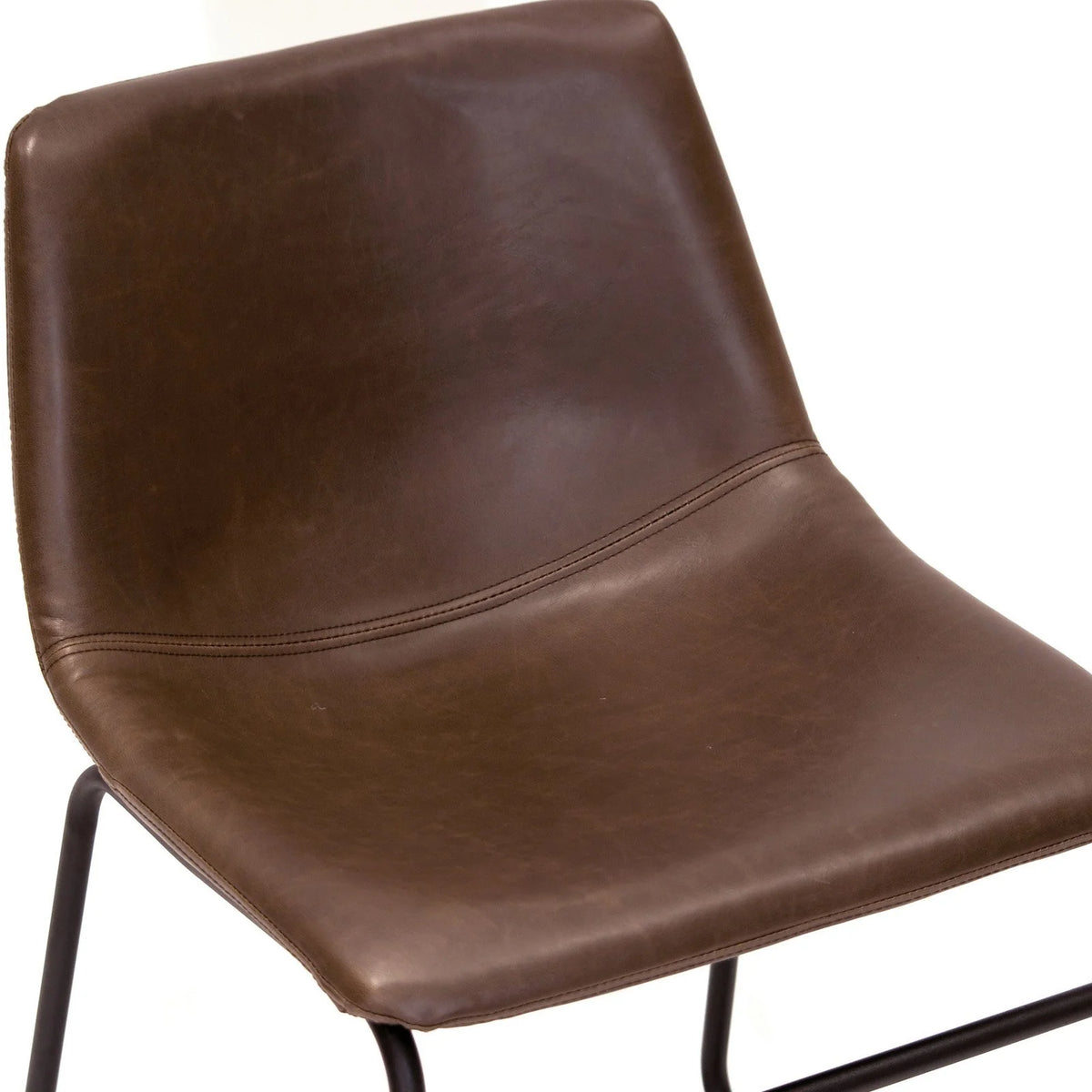Dark Brown Faux Leather Dining Chairs Set of 2 K75887