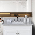 37in Grey Engineered Stone Vanity Top with Ceramic Sink V95249