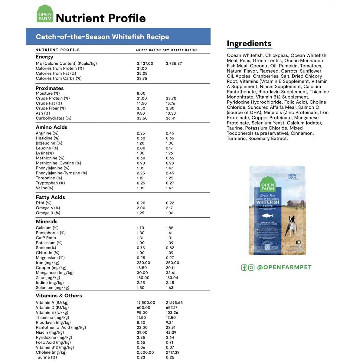 Grain Free Whitefish Dry Dog Food I198819