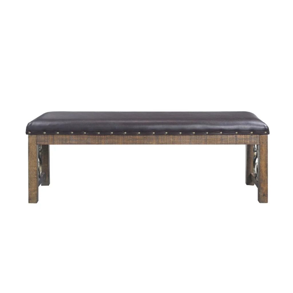 56 Inch Solid Wood Padded Bench N843