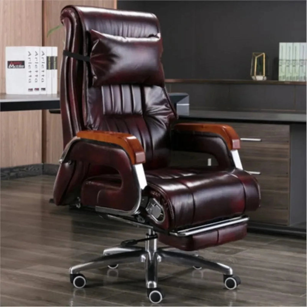 Cowhide Reclining Massage Office Chair Z53123