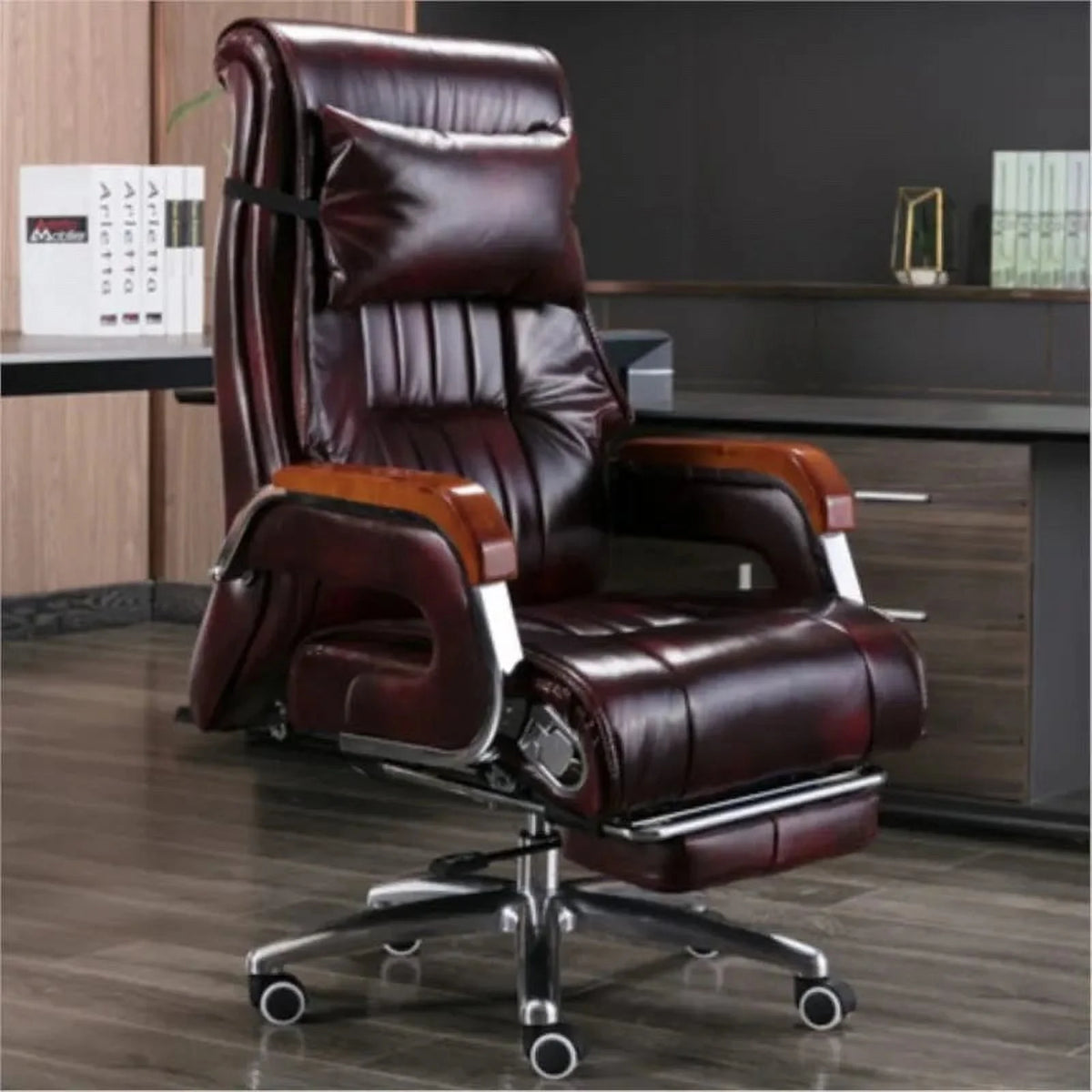 Cowhide Reclining Massage Office Chair Z53123