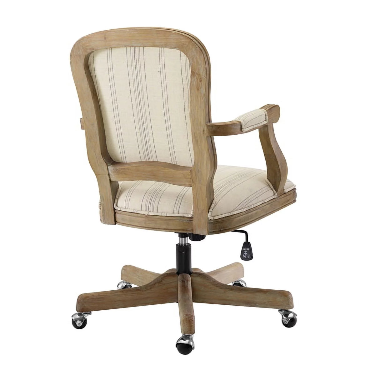 Beige Stripe Upholstered Office Chair with Wheels Z42575