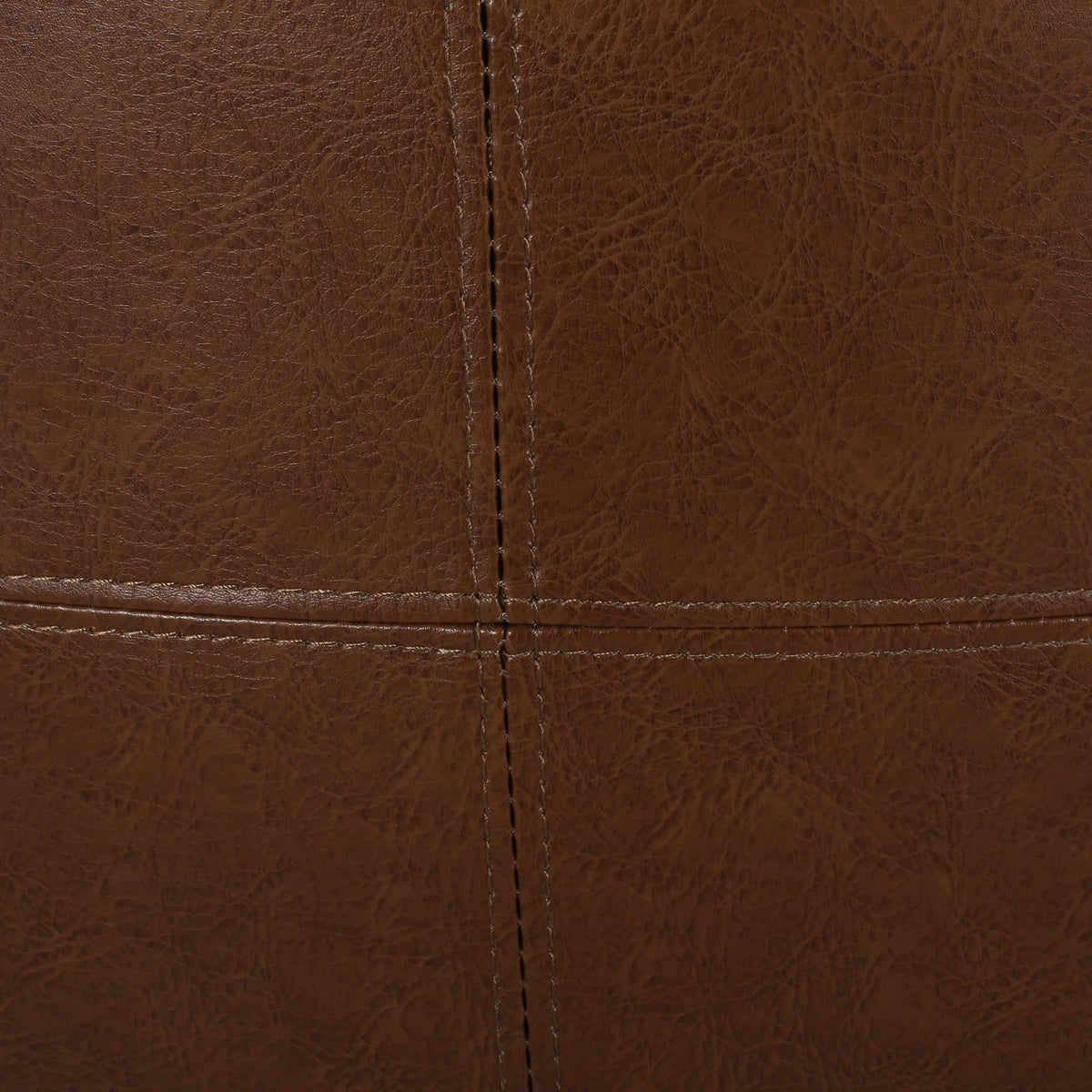 Cognac Brown Large Faux Leather Ottoman S6328