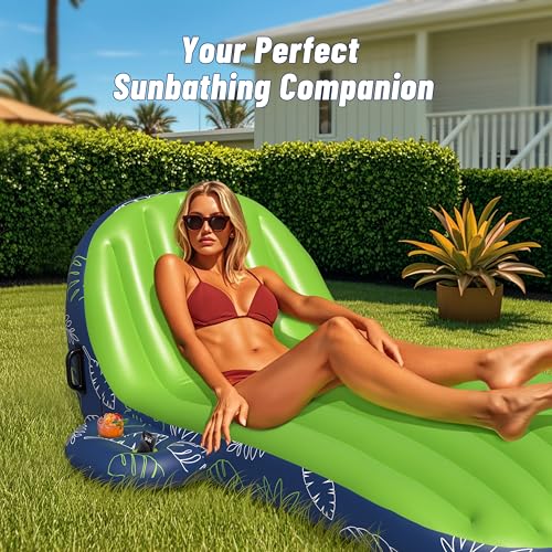Inflatable Pool Lounger Float with Cup Holder C205218