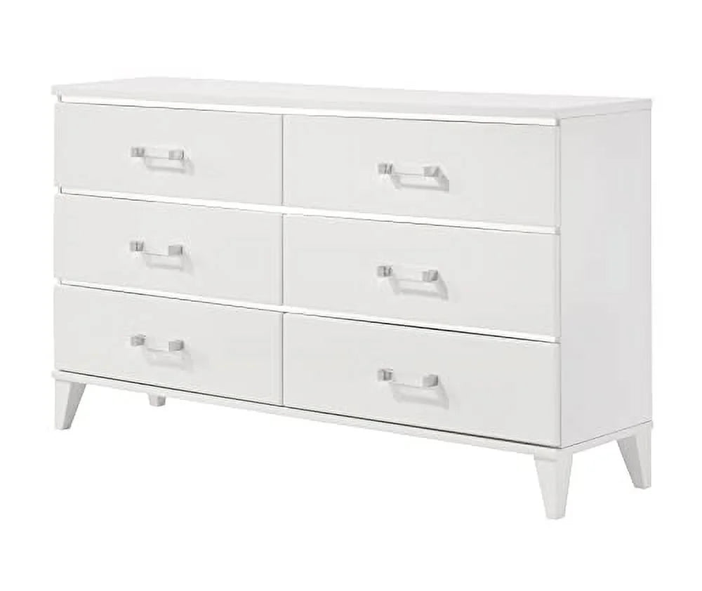 King Size White 6-Piece Bedroom Set Y47914
