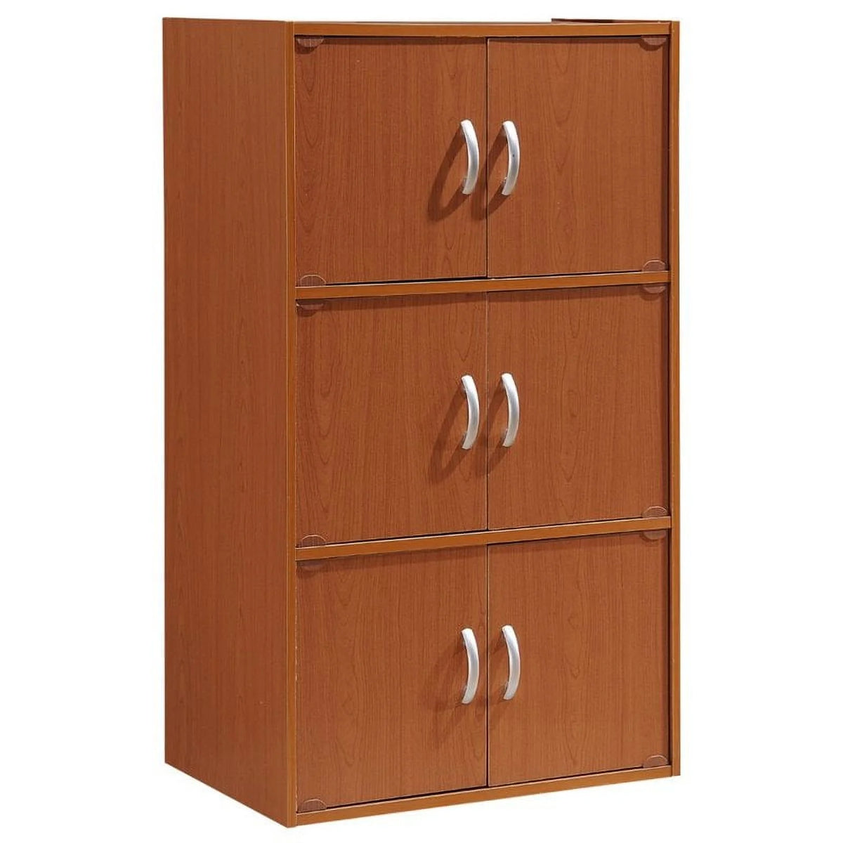 3 Shelf 6 Door Bookcase in Cherry F342060