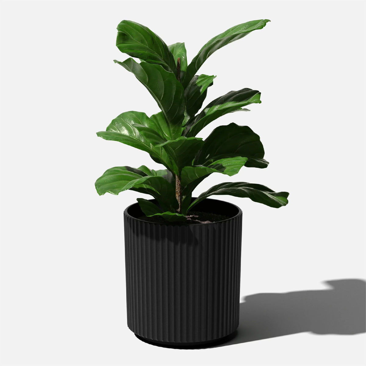16" Plastic-Stone Planter Black B70182