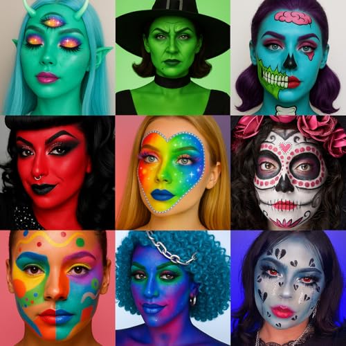 20 Colors Face Body Paint Oil Makeup Set with Mixing Palette and Brushes B474