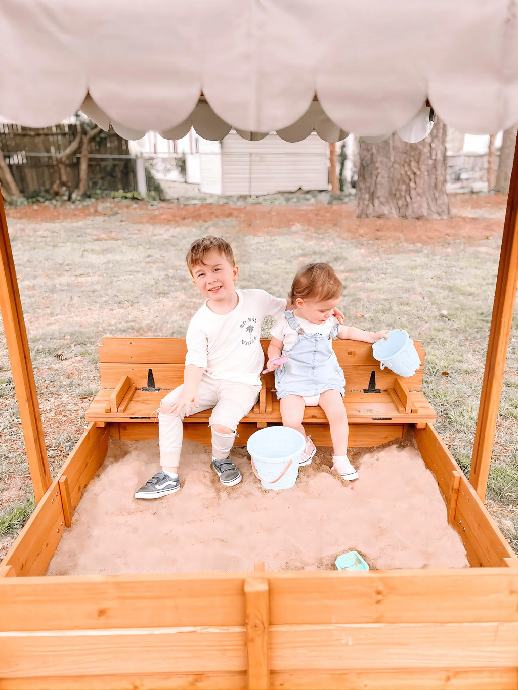 47'' Wooden Sandbox with Lid and Bench A629931