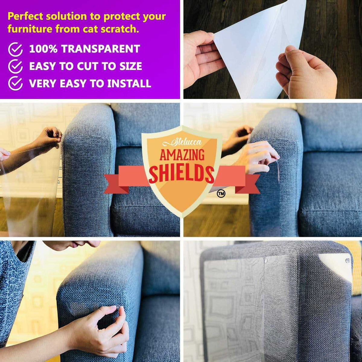 6-Pack 17-inch x 12-inch Cat Scratch Deterrent Furniture Protectors H38969