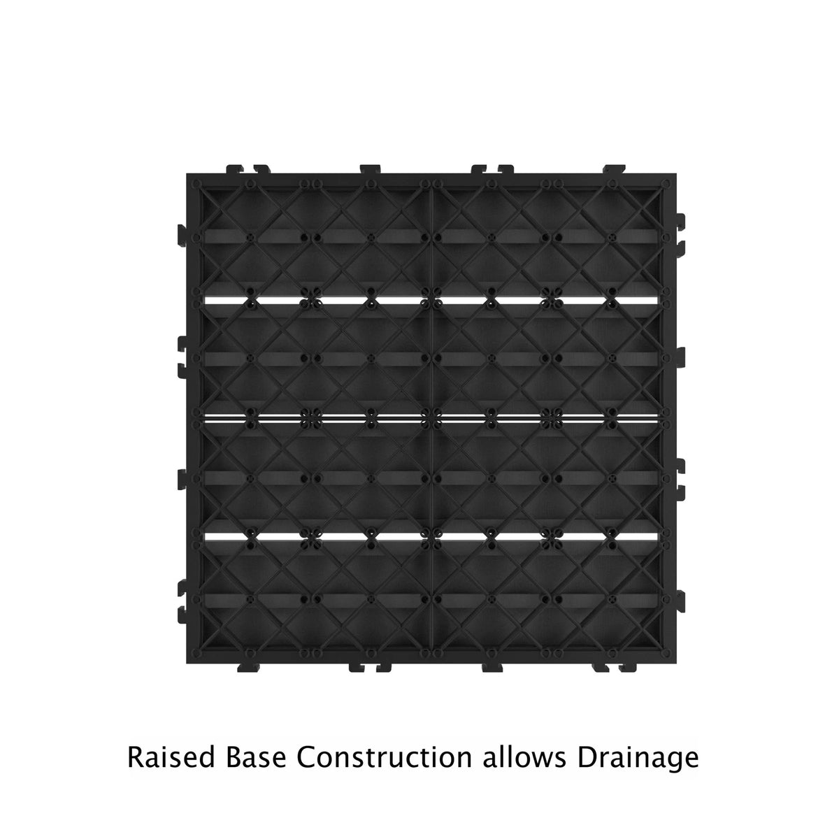 6-Pack Interlocking Weather-Resistant Deck Tiles Dark Gray Square P895547