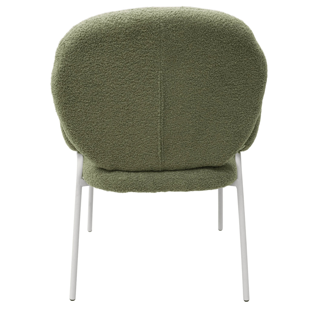 Green Boucle Dining Chair with Arms Z19835