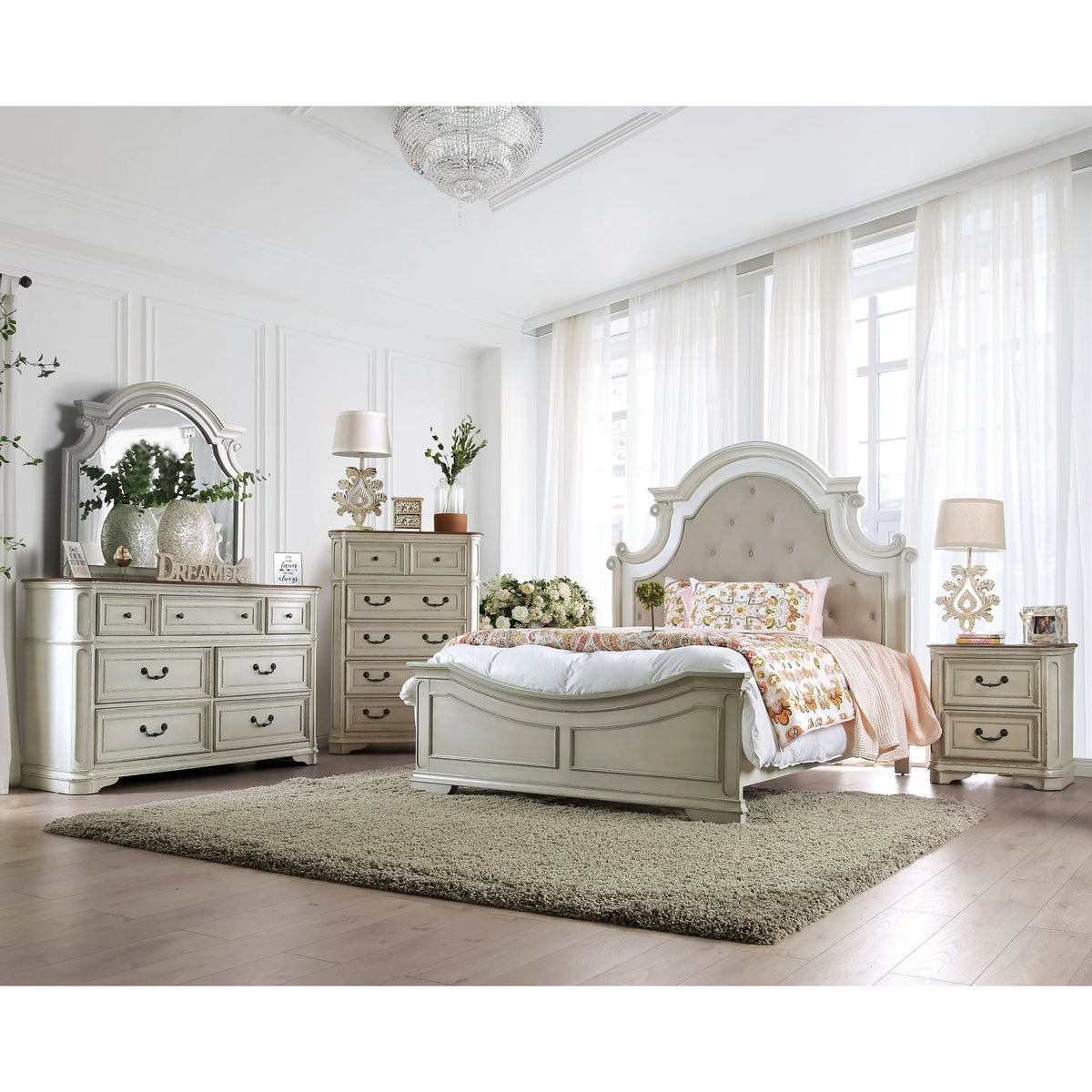 Antique White 7-Drawer Dresser E3752