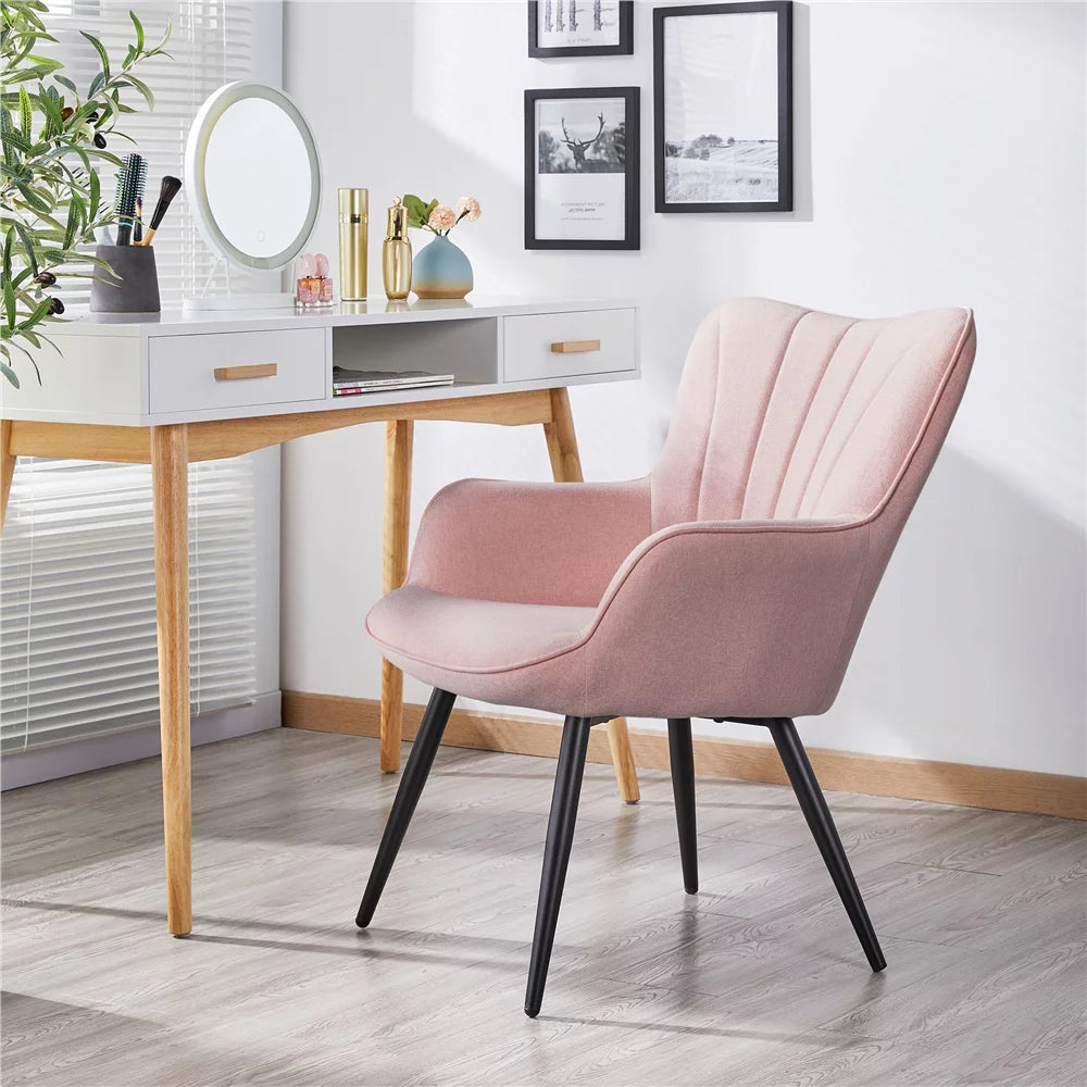 Pink Upholstered Fabric Accent Chair E245