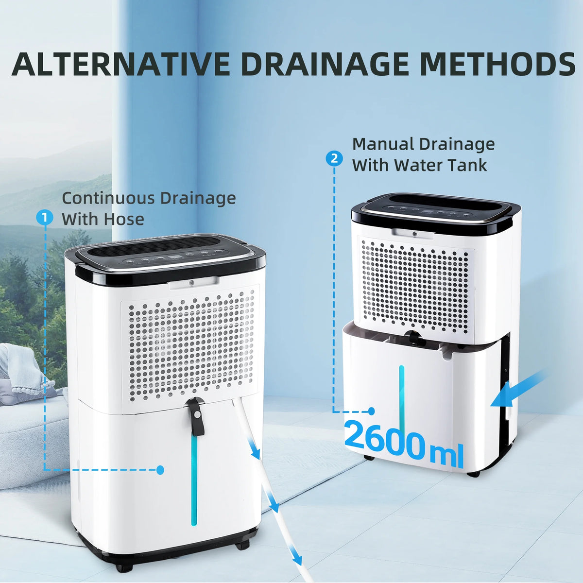 22 Pints Dehumidifier with Drain Hose J803