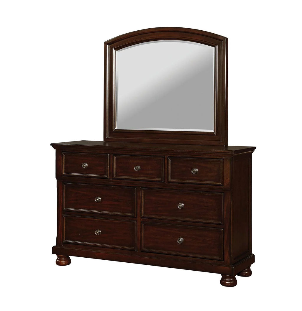 Brown Cherry Solid Wood 3pcs Bedroom Set G978969