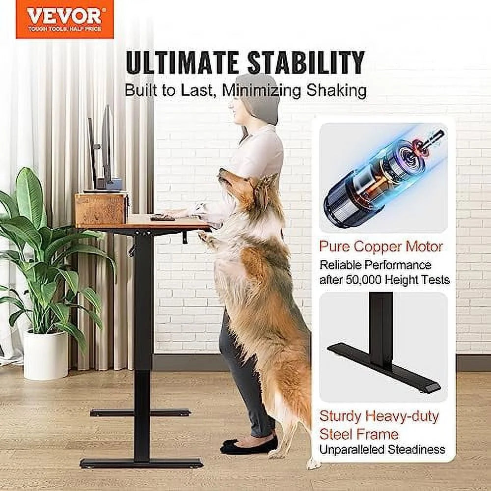 Electric Standing Desk 55.1 x 27.6 Brown Z260451