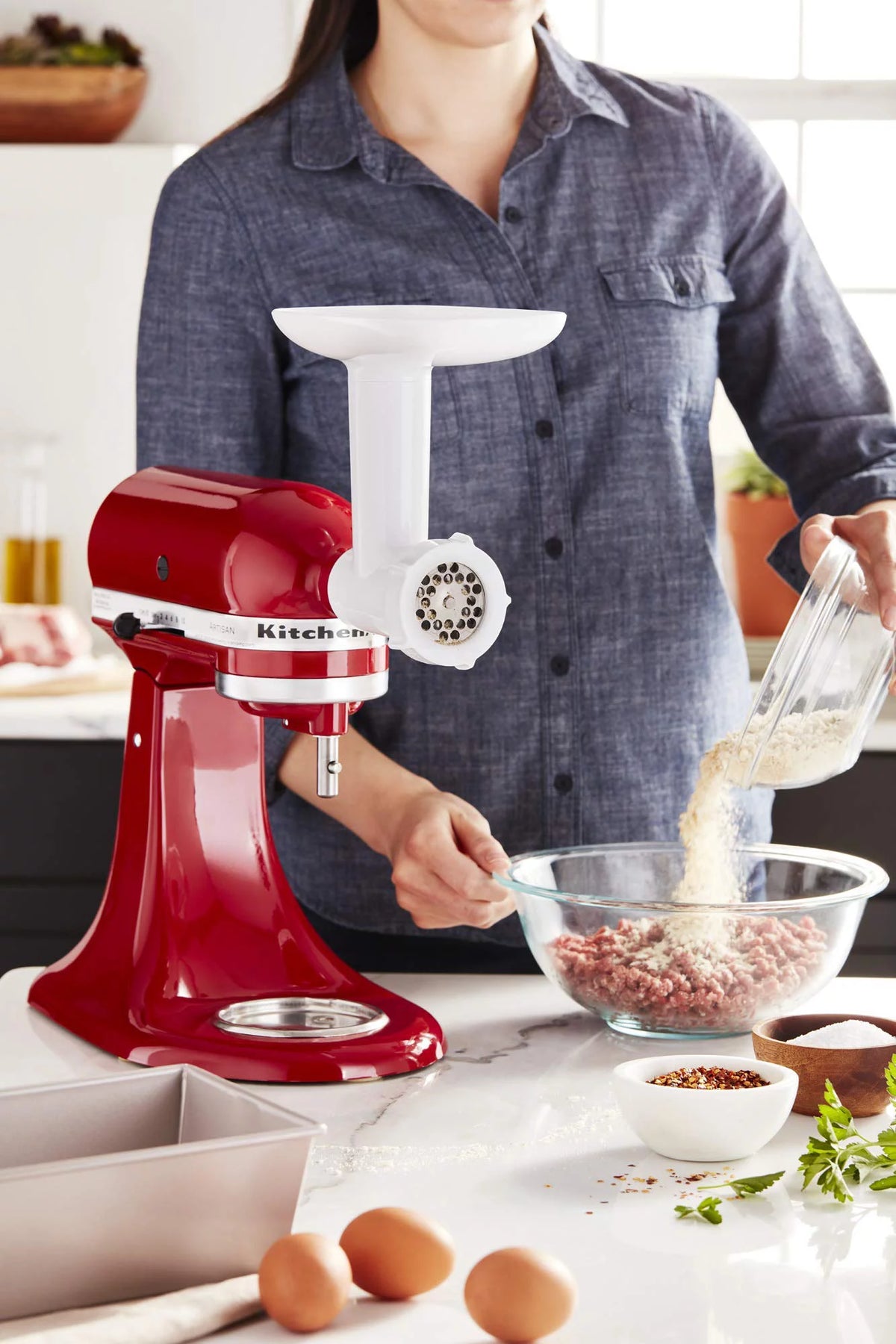 White Food Grinder Attachment P282217