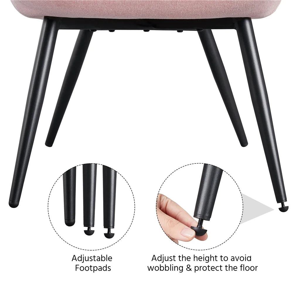Pink Upholstered Fabric Accent Chair E245