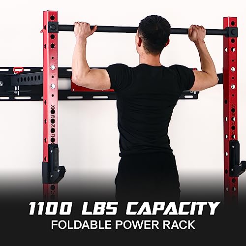 Wall Mounted Folding Squat Power Rack with Pull Up Bar G6724