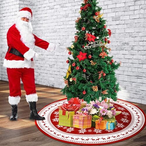 36 inch Snowflake Reindeer Christmas Tree Skirt J124