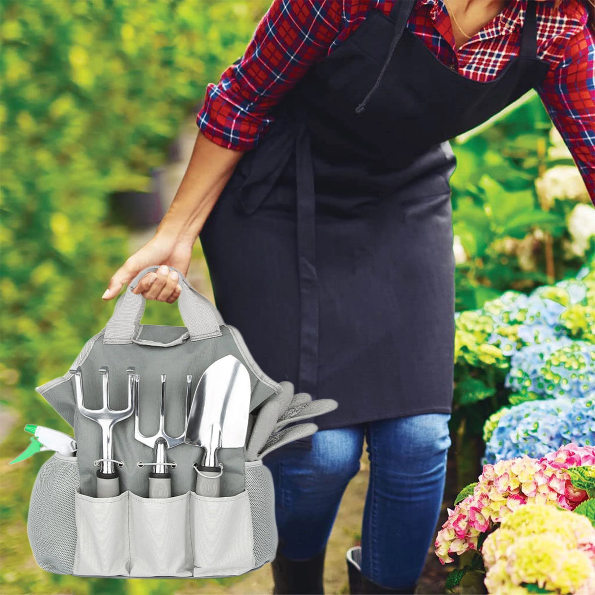 Aluminum Alloy Garden Tool Kit with Storage Tote Bag A310