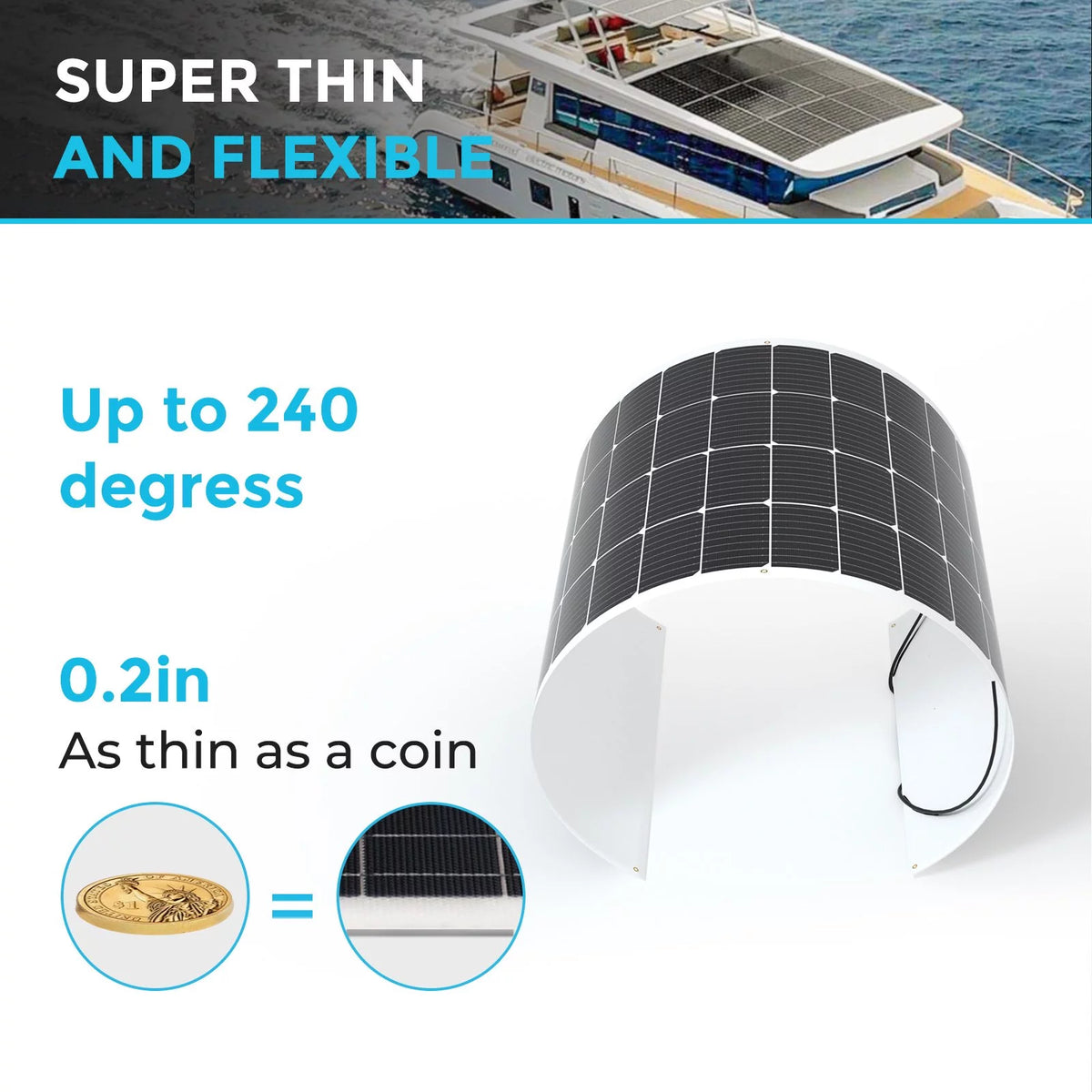 200 Watt 12 Volt Flexible Monocrystalline Solar Panel S40965