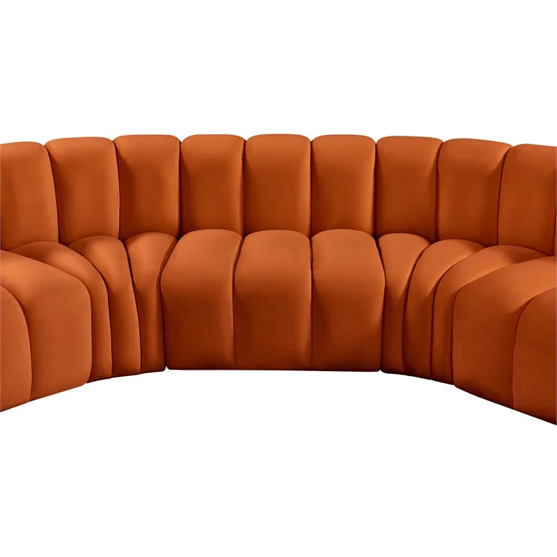 Cognac Velvet Modular Sofa H463