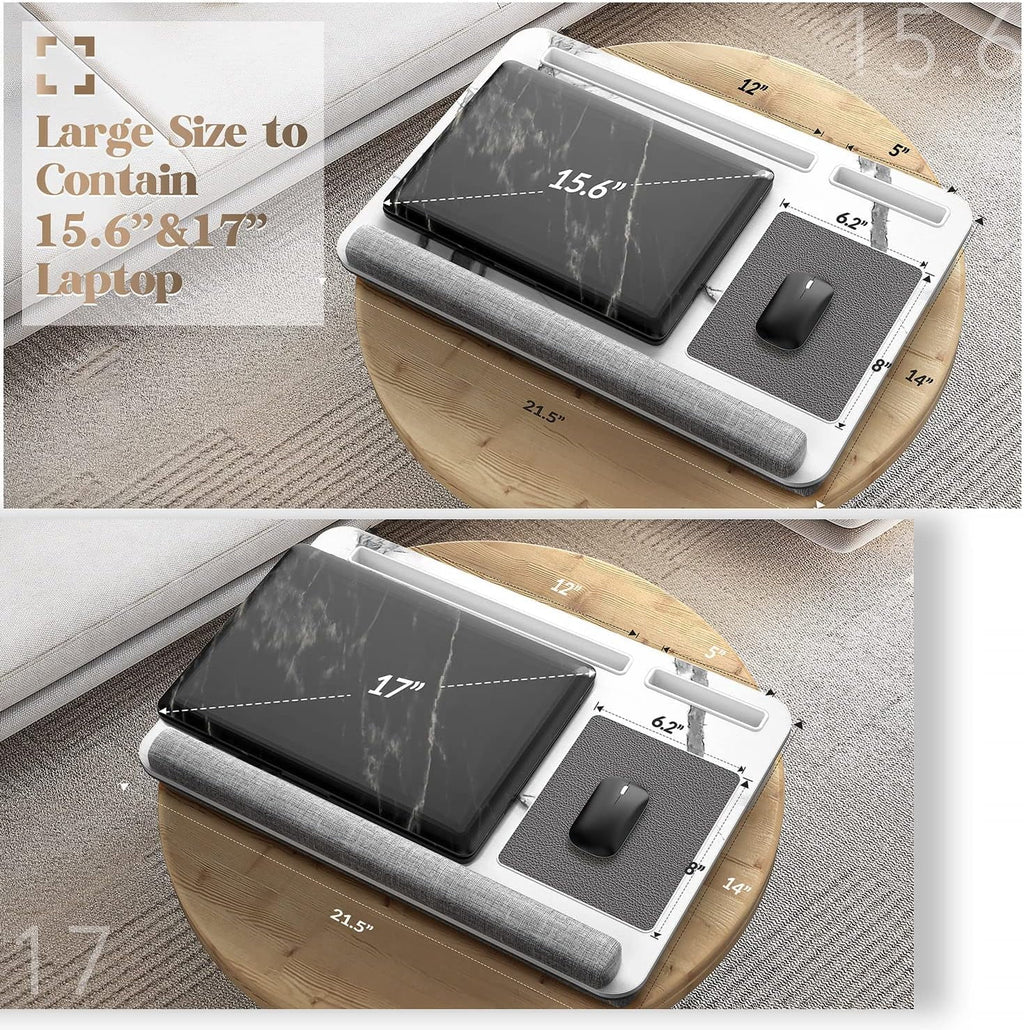 Foldable Lap Desk with Mouse Pad and Storage Drawer, Fits Up to 17" Laptop A634261