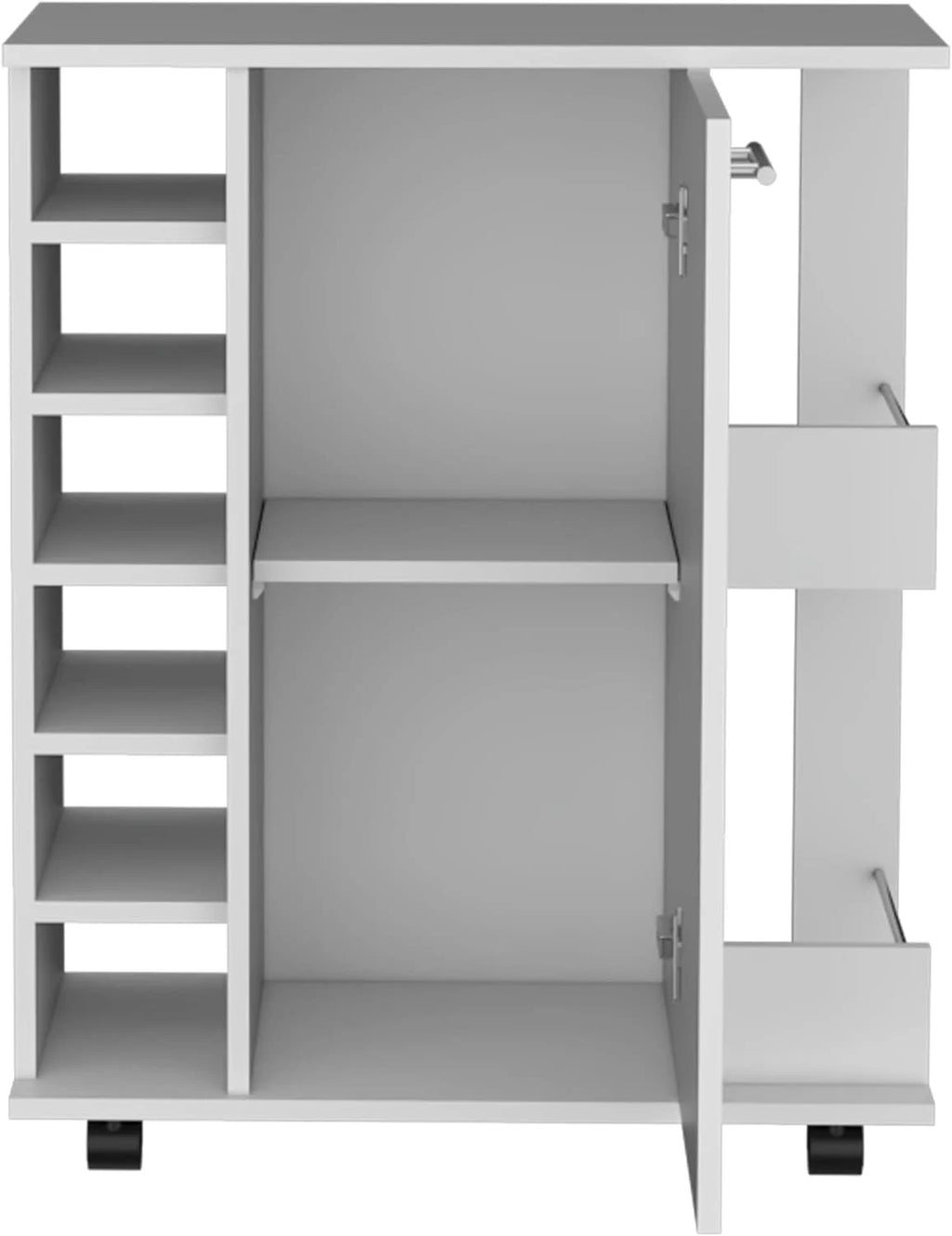 Bar Car with 6-Built In Bottle Racks and 2-Open Side Shelves R47729