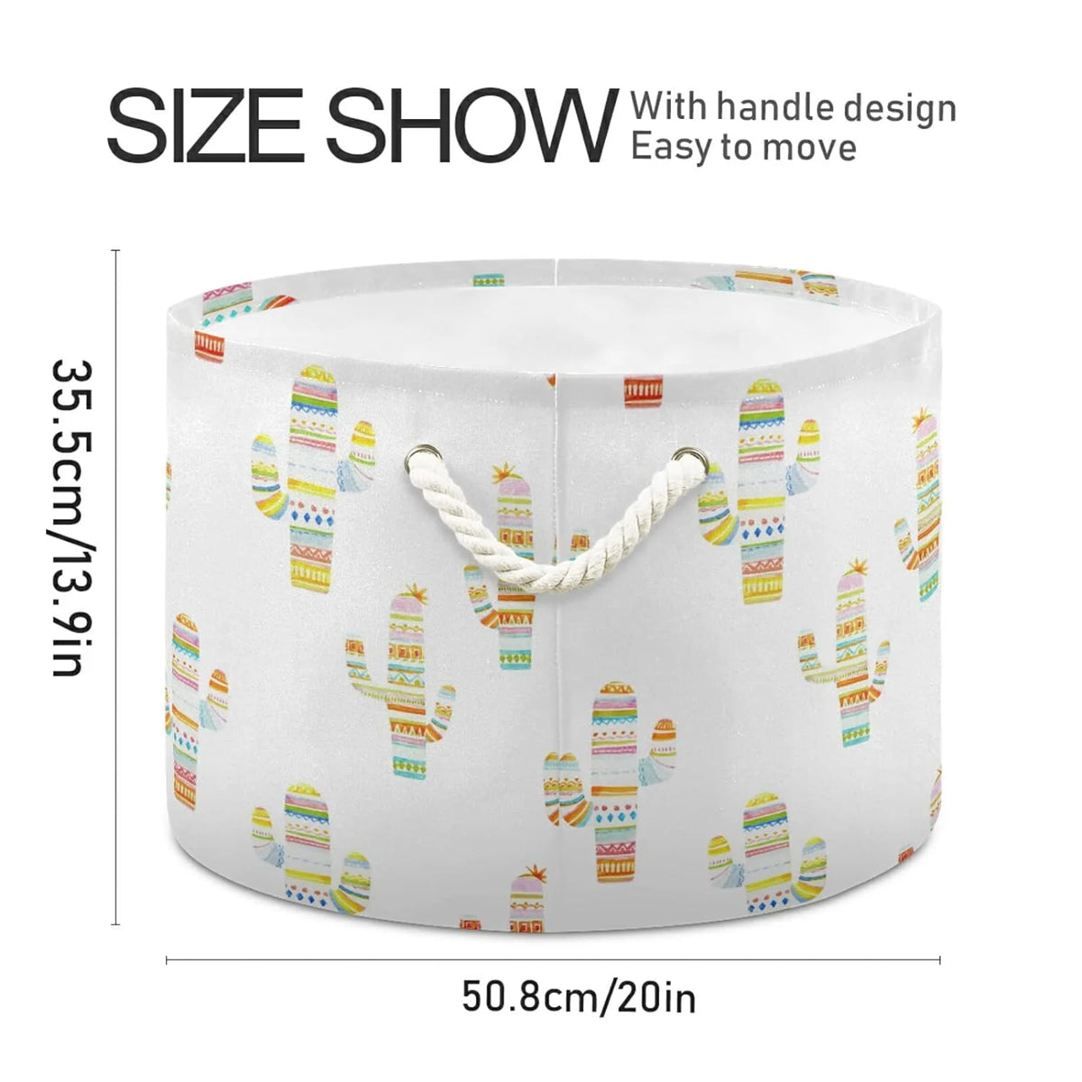 Collapsible Storage Basket with Handle F2664