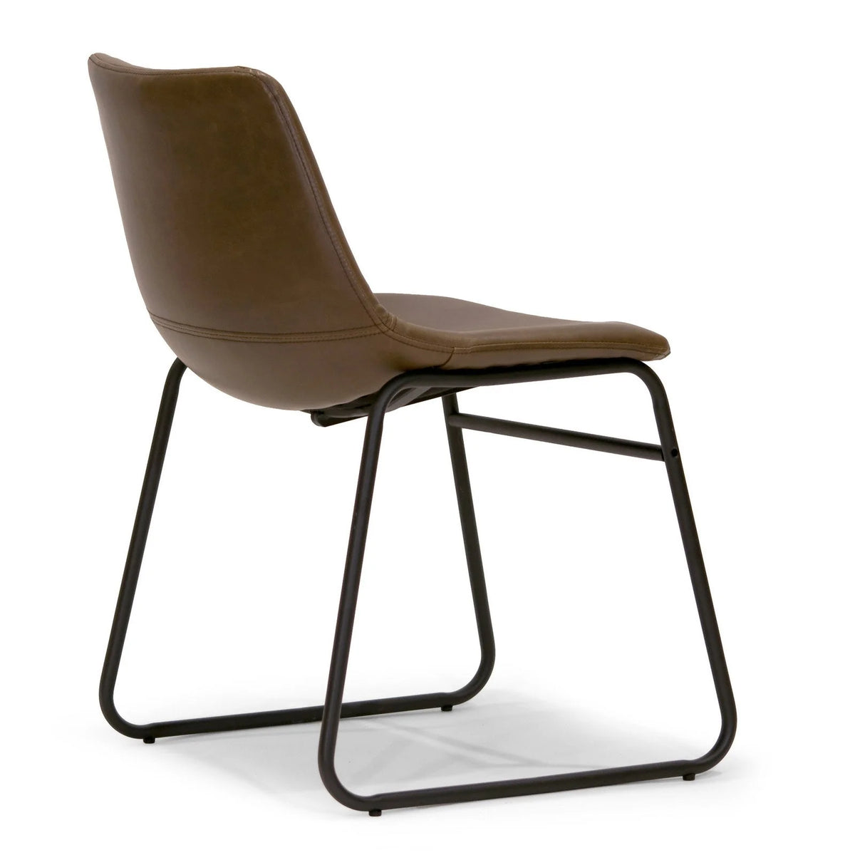Dark Brown Faux Leather Dining Chairs Set of 2 K75887