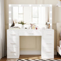 White Makeup Vanity Table with Mirror and 7-Drawer K9200