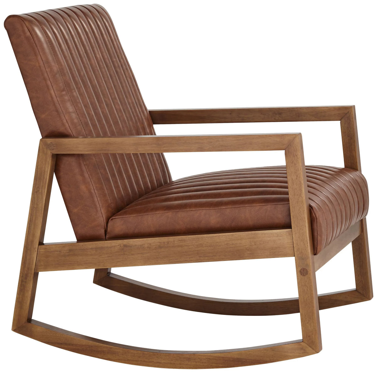 Rust Brown Wood Frame Rocking Chair M681