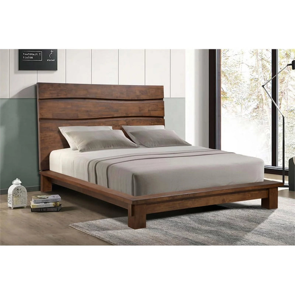 Modern Wood California King Platform Bed H679509