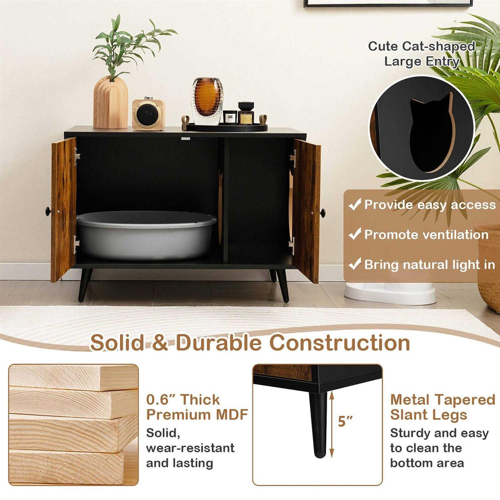 Industrial Cat Litter Box Enclosure End Table Cabinet B43039
