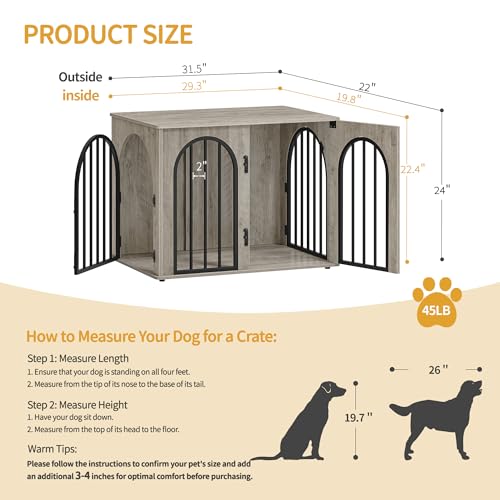 31.5'' Wooden Dog Crate Furniture TV Stand J82517