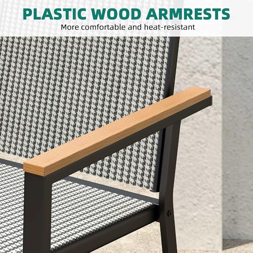 Set of 6 Stackable All-Weather Patio Dining Chairs F1367